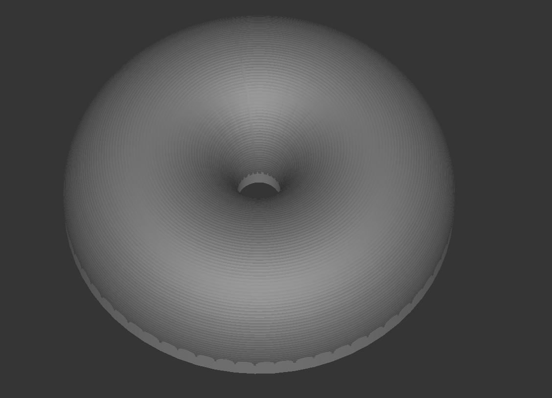 Reclining torus outside in contour lines