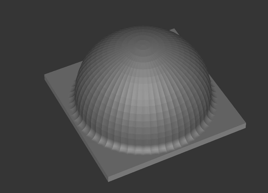 Semiesfera exterior en líneas 3D con fresa toroidal